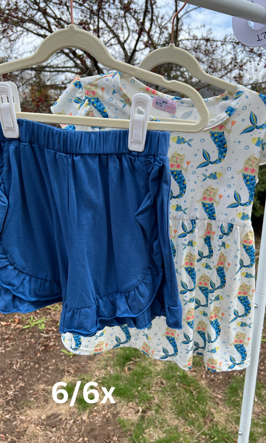 Cat Mermaid Short Set